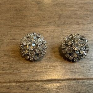 Vintage Kramer Rhinestone Cluster Clip on Earrings